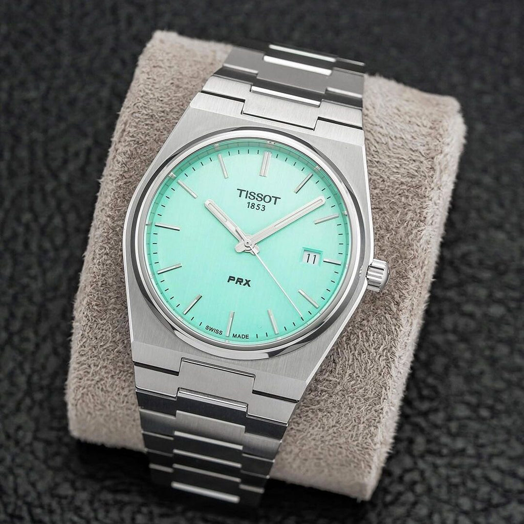 Tissot PRX Quartz Light Green Dial Silver Steel Strap Watch for Men - T137.410.11.091.01 Buy Now By Tissot