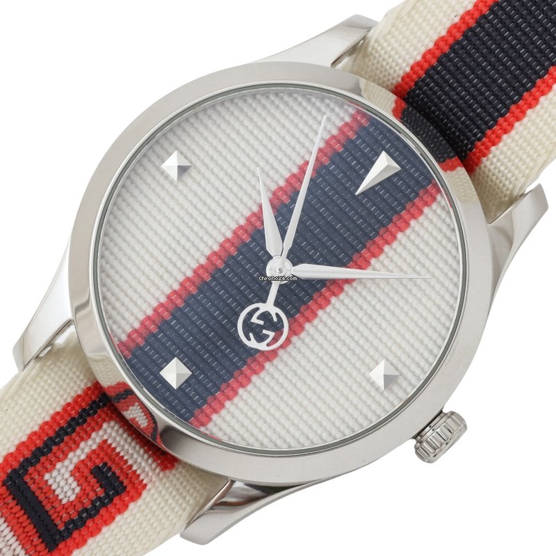 Gucci G Timeless Quartz White Dial Two Tone NATO Strap Watch For Men - YA1264071 Buy Now By Gucci