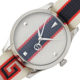 Gucci G Timeless Quartz White Dial Two Tone NATO Strap Watch For Men - YA1264071 Buy Now By Gucci