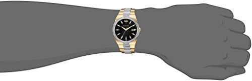 Bulova Crystal Black Dial Two Tone Steel Strap Watch for Men - 98B235 Buy Now By Bulova
