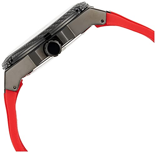 Guess Legacy Black Dial Red Silicone Strap Watch for Men - W1049G6 Buy Now By Guess