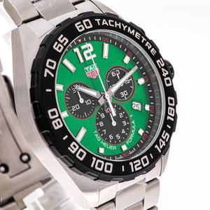 Tag Heuer Formula 1 Chronograph Green Dial Silver Steel Strap Watch for Men - CAZ101AP.BA0842 Buy Now By Tag Heuer