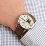 Fossil Townsman Automatic White Dial Brown Leather Strap Watch for Men - ME3064 Buy Now By Fossil