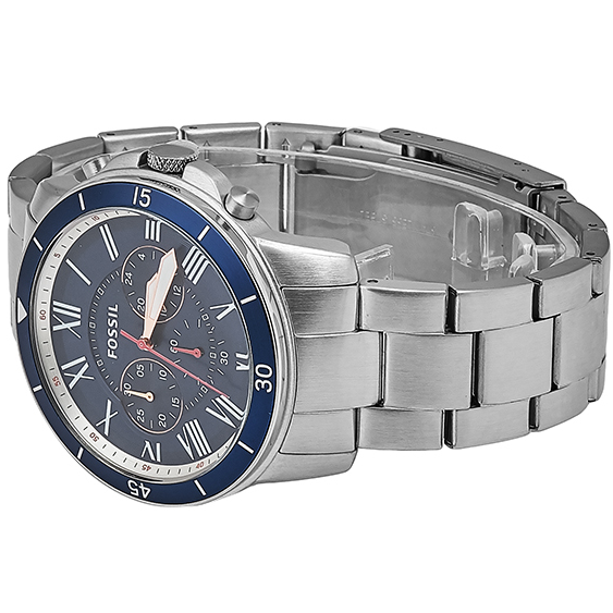 Fossil Grant Sport Chronograph Blue Dial Silver Steel Strap Watch for Men - FS5238 Buy Now By Fossil