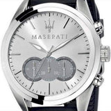 Maserati Traguardo Chronograph Silver Dial Black Rubber Strap Watch for Men - R8871612012 Buy Now By Maserati