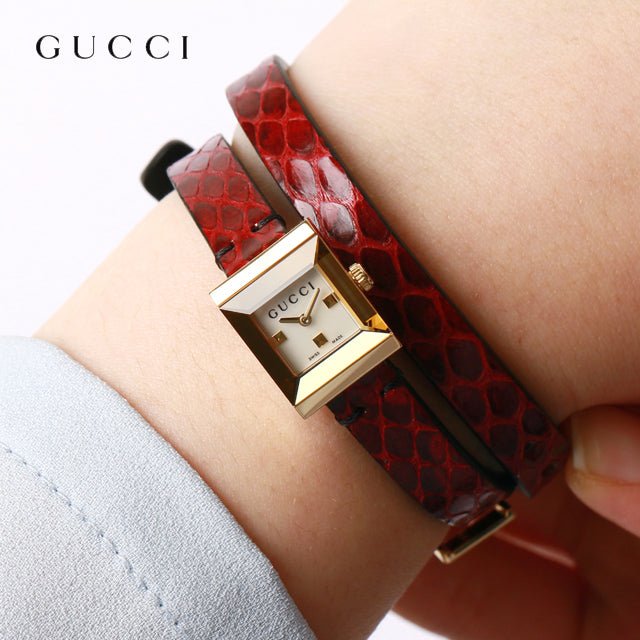 Gucci G Frame White Dial Red Leather Strap Watch For Women - YA128524 Buy Now By Gucci