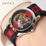 Gucci G Timless Le Marche Des Merveilles Blue & Red Dial Blue & Red Nylon Strap Unisex Watch - YA126495 Buy Now By Gucci