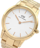 Daniel Wellington Iconic Link White Dial Gold Steel Strap Watch For Men - DW00100343 Buy Now By Daniel Wellington