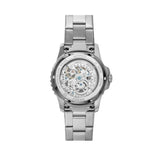 Fossil FB-01 Automatic Skeleton Black Dial Silver Steel Strap Watch for Men - ME3190 Buy Now By Fossil
