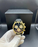 Movado Heritage Chronograph Calendoplan Blue Dial Black Leather Strap Watch for Men - 3650006 Buy Now By Movado