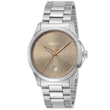 Gucci G Timeless Quartz Brown Dial Silver Steel Strap Watch for Men - YA126317 Buy Now By Gucci