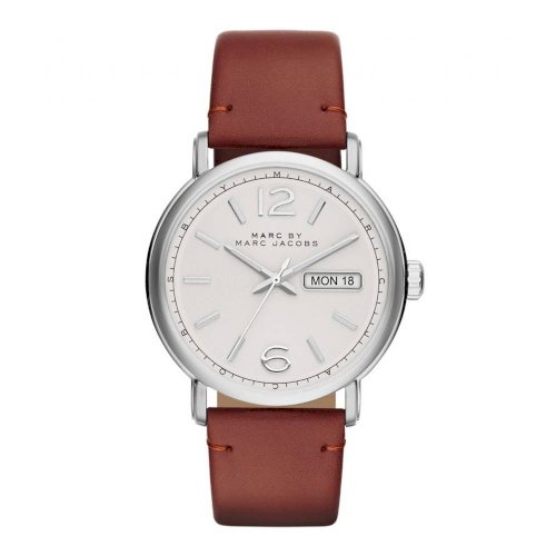 Marc Jacobs Fergus White Dial Brown Leather Strap Watch for Men - MBM5080 Buy Now By Marc Jacobs