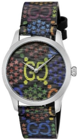 Gucci G Timeless Quartz Black Dial Black Leather Strap Watch For Women - YA1264146 Buy Now By Gucci