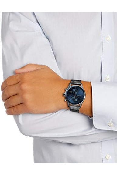 Hugo Boss Jet Blue Dial Gunmetal Mesh Bracelet Watch for Men - 1513677 Buy Now By Hugo Boss