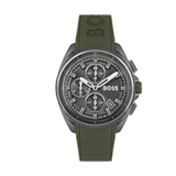 Hugo Boss Volane Chronograph Grey Dial Green Rubber Strap Watch For Men - 1513952 Buy Now By Hugo Boss