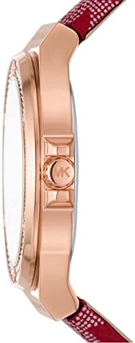 Michael Kors Lennox Three Hand Silver Dial Red Leather Strap Watch For Women - MK7308 Buy Now By Michael Kors