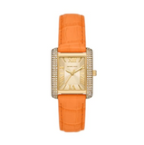 Michael Kors Emery Three Hand Rose Gold Dial Orange Leather Strap Watch For Women - MK2983 Buy Now By Michael Kors