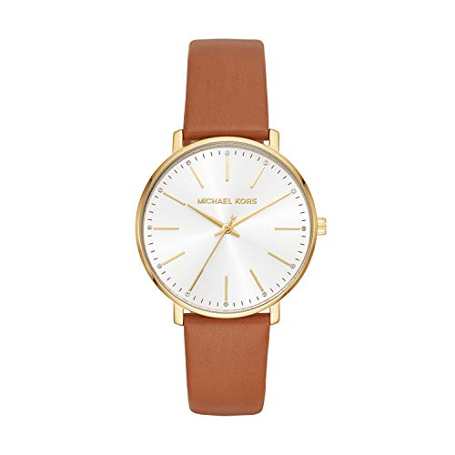 Michael Kors Pyper Quartz Silver Dial Brown Leather Watch For Women - MK2740