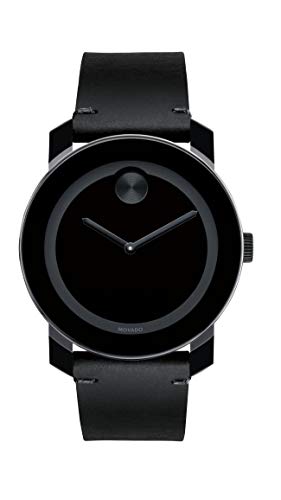 Movado Bold Black Dial Black Leather Strap Watch For Men - 3600306 Buy Now By Movado