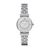 Emporio Armani Gianni T-Bar Mother of Pearl Dial Silver Stainless Steel Watch For Women - AR1908 Buy Now By Emporio Armani