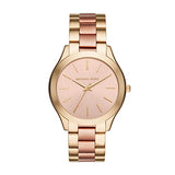 Michael Kors Slim Runway Pink Dial Two Tone Steel Strap Watch for Women - MK3493 Buy Now By Michael Kors
