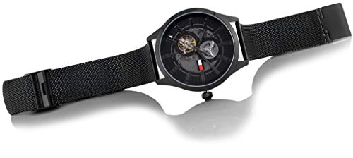Tommy Hilfiger Spencer Skeleton Black Dial Black Mesh Bracelet Watch for Men - 1791644 Buy Now By Tommy Hilfiger
