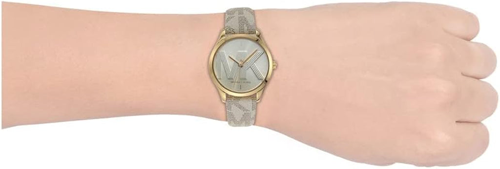 Michael Kors Jaycie Quartz Gold Dial White Leather Strap Watch for Women - MK2861 Buy Now By Michael Kors