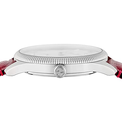 Gucci G Timeless Automatic Silver Dial Red Leather Strap Watch For Men - YA126346 Buy Now By Gucci