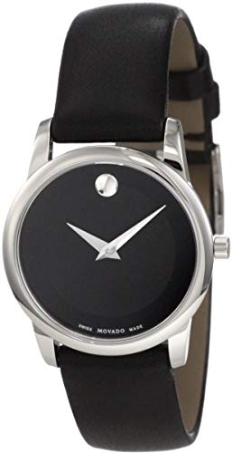 Movado Museum Black Dial Black Leather Strap Watch For Men - 2100002 Buy Now By Movado