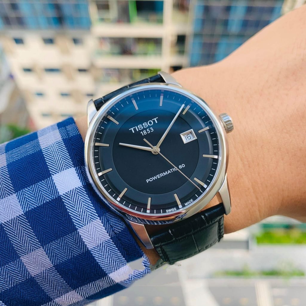 Tissot T Classic Luxury Powermatic 80 Black Dial Black Leather Strap Watch For Men - T086.408.16.051.00 Buy Now By Tissot