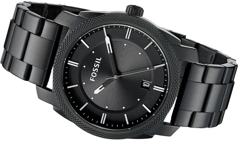 Fossil Machine Black Dial Black Steel Strap Watch for Men - FS4775 Buy Now By Fossil