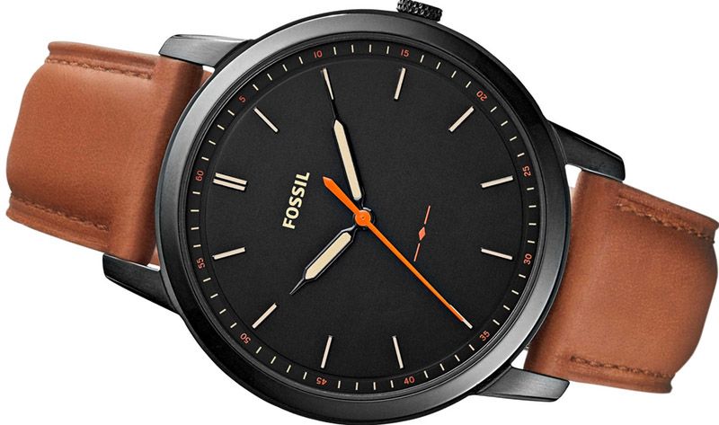 Fossil The Minimalist Black Dial Brown Leather Strap Watch for Men - FS5305 Buy Now By Fossil