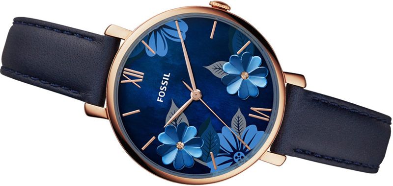 Fossil Jacqueline Blue Dial Blue Leather Strap Watch for Women - ES4673 Buy Now By Fossil