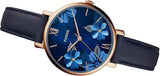 Fossil Jacqueline Blue Dial Blue Leather Strap Watch for Women - ES4673 Buy Now By Fossil