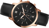 Fossil Neutra Chronograph Black Dial Black Leather Strap Watch for Men - FS5381 Buy Now By Fossil