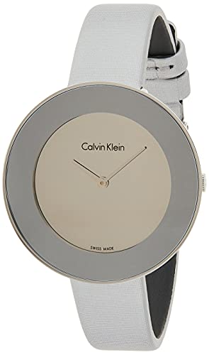 Calvin Klein Chic Silver Dial White Leather Strap Watch for Women - K7N23UP8 Buy Now By Calvin Klein