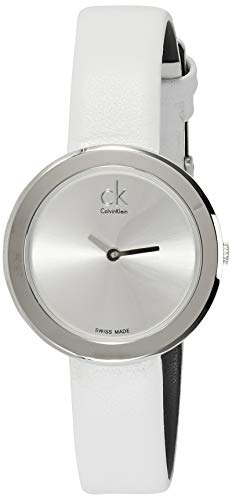 Calvin Klein Firm Silver Dial White Leather Strap Watch for Women - K3N231L6 Buy Now By Calvin Klein