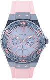 Guess Limelight Blue Dial Pink Rubber Strap Watch For Women - W0775L5 Buy Now By Guess