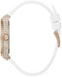 Guess Sport Multifunction Crystals Rose Gold Dial White Rubber Strap Watch For Women - GW0439L3 Buy Now By Guess