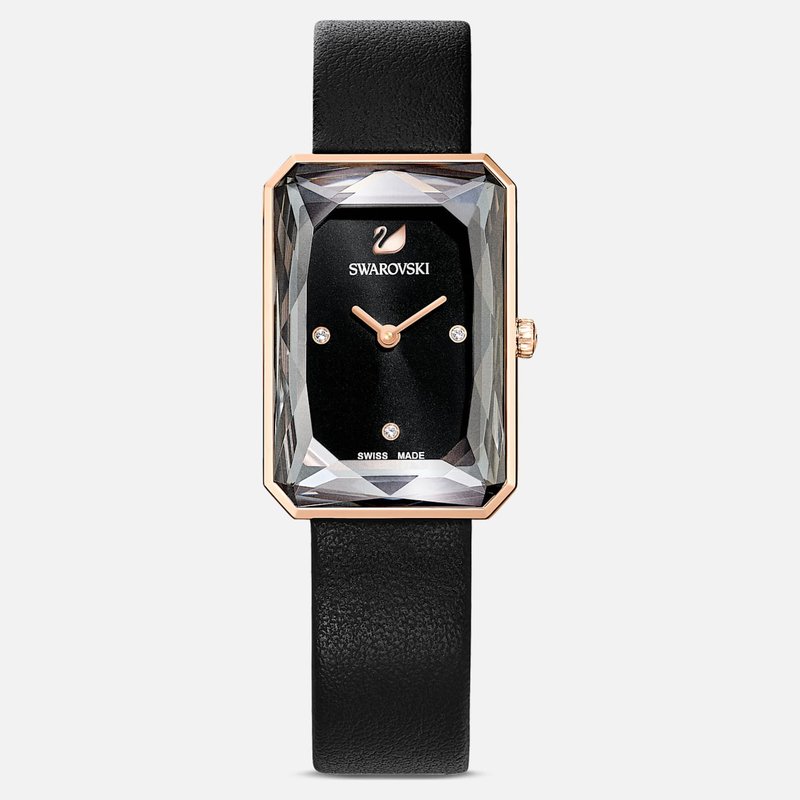 Swarovski Uptown Black Dial Black Leather Strap Watch for Women - 5547710 Buy Now By Swarovski