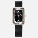 Swarovski Uptown Black Dial Black Leather Strap Watch for Women - 5547710 Buy Now By Swarovski