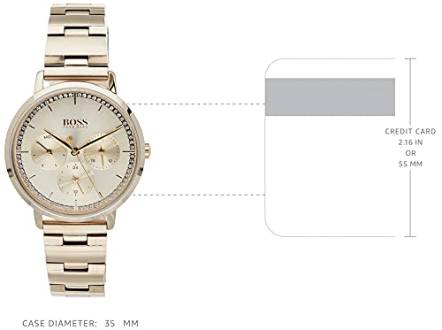 Hugo Boss Prima Gold Dial Gold Steel Strap Watch for Women - 1502571 Buy Now By Hugo Boss