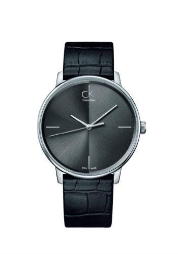 Calvin Klein Accent Black Dial Black Leather Strap Watch for Men - K2Y2X1C3 Buy Now By Calvin Klein