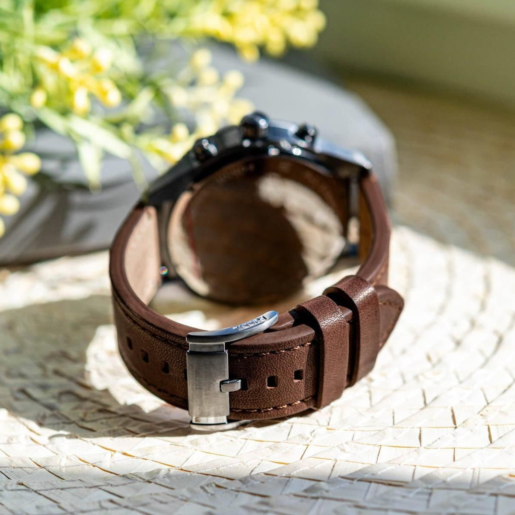 Fossil Brox Multifunction Grey Dial Brown Leather Strap Watch for Men - BQ2800 Buy Now By Fossil