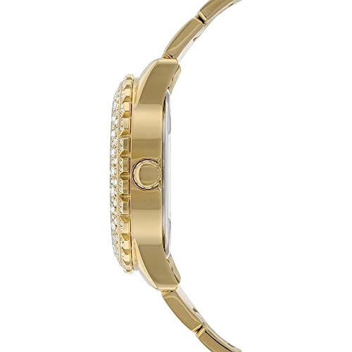 Guess Dazzler Diamonds Silver Dial Gold Steel Strap Watch for Women - W0335L2 Buy Now By Guess