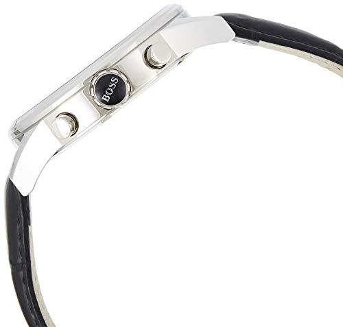 Hugo Boss Jet Black Dial Black Leather Strap Watch for Men - 1513279 Buy Now By Hugo Boss