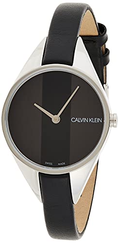 Calvin Klein Rebel Black Grey Dial Black Leather Strap Watch for Women - K8P231C1 Buy Now By Calvin Klein