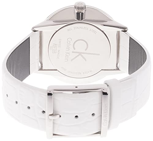 Calvin Klein Accent Silver Dial White Leather Strap Watch for Men - K2Y2X1KW Buy Now By Calvin Klein