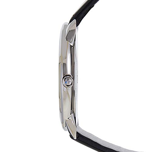 Calvin Klein Minimal Silver Dial Black Leather Strap Watch for Men - K3M221CY Buy Now By Calvin Klein