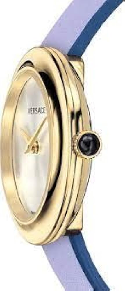 Versace V-Flare Silver Dial Purple Leather Strap Watch for Women - VEBN00318 Buy Now By Versace
